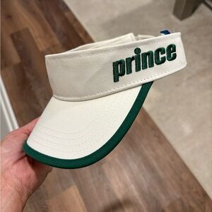 PRINCE pickleball sport visor. White & green. Adjustable Velcro. NWOT! One size